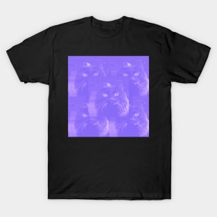 Black Cat Overlay Tile Amethyst T-Shirt